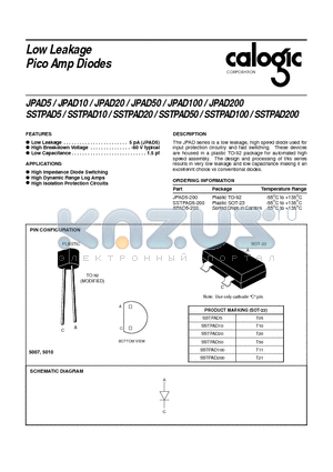 JPAD5-200 datasheet - Low Leakage Pico Amp Diodes