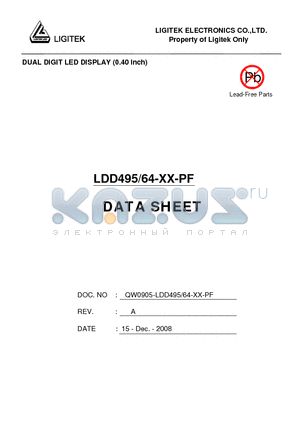 LDD495-64-XX-PF datasheet - DUAL DIGIT LED DISPLAY (0.40 lnch)