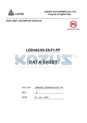 LDD4A5-65-XX-F1-PF datasheet - DUAL DIGIT LED DISPLAY (0.40 lnch)