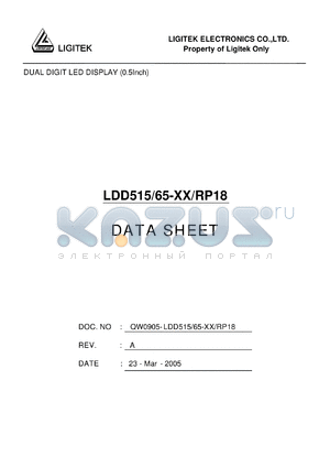 LDD515-65-XX-RP18 datasheet - DUAL DIGIT LED DISPLAY (0.5Inch)