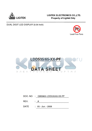 LDD535-65-XX-PF datasheet - DUAL DIGIT LED DISPLAY (0.56 Inch)