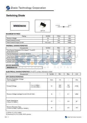 MMBD6050 datasheet - SWITCHING DIODE