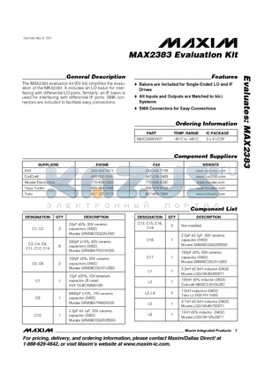 MAX2383EVKIT datasheet - Evaluation Kit