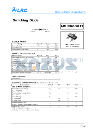 MMBD6050LT1 datasheet - Switching Diode
