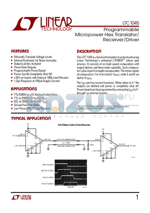 LTC1045 datasheet - Programmable Micropower Hex Translator/ Receiver/Driver