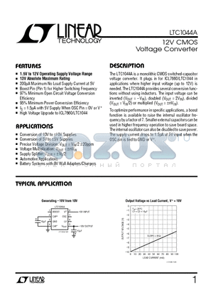 LTC1044AI datasheet - 12V CMOS Voltage Converter