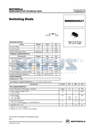 MMBD6050LT1 datasheet - Switching Diode