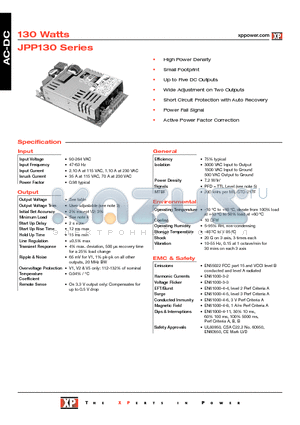 JPP130PQ08 datasheet - DC-DC Power Supplies