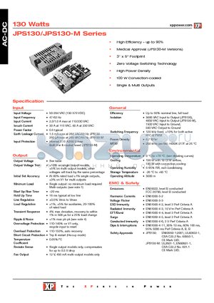 JPS130PS24 datasheet - DC-DC Power Supplies