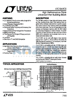 LTC1061S datasheet - High Performance Triple Universal Filter Building Block