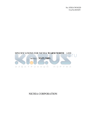 NSPL500S datasheet - WARM WHITE LED