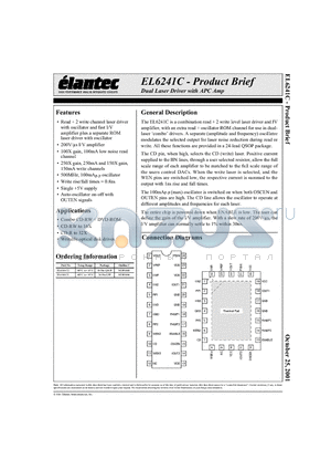 EL6241C datasheet - Dual Laser Driver with APC Amp