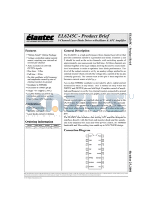 EL6245C datasheet - 3-Channel Laser Diode Driver w/Oscillator & APC Amplifier