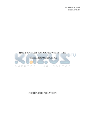 NSPW500GS-K1 datasheet - WHITE LED