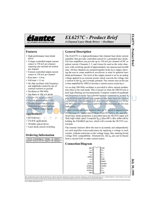 EL6257 datasheet - 4-Channel Laser Diode Driver  Oscillator