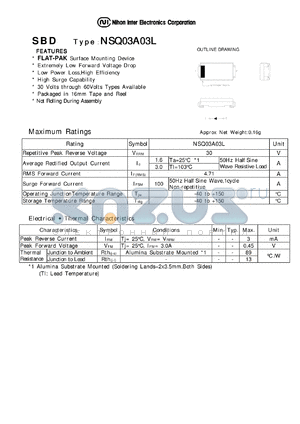 NSQ03A03L datasheet - Schottky Barrier Diode