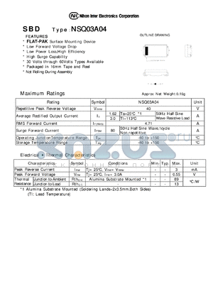 NSQ03A04 datasheet - Schottky Barrier Diode