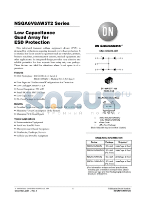 NSQA6V8AW5T2 datasheet - Low Capacitance Quad Array for ESD Protection