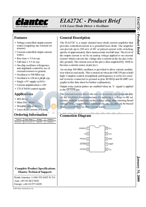 EL6272C datasheet - 1-Ch Laser Diode Driver  Oscillator