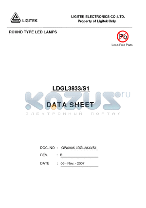 LDGL3833-S1 datasheet - ROUND TYPE LED LAMPS