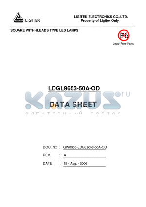 LDGL9653-50A-OD datasheet - SQUARE WITH 4LEADS TYPE LED LAMPS