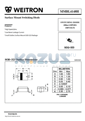 MMBL4148H datasheet - Surface Mount Switching Diode