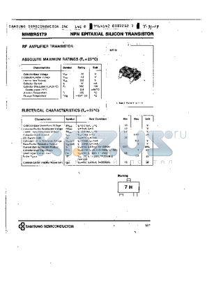 MMBR5179 datasheet - RF AMPLIFIER TRANSISTOR