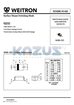 MMBL914H datasheet - Surface Mount Switching Diode