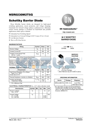 NSR0230 datasheet - Schottky Barrier Diode