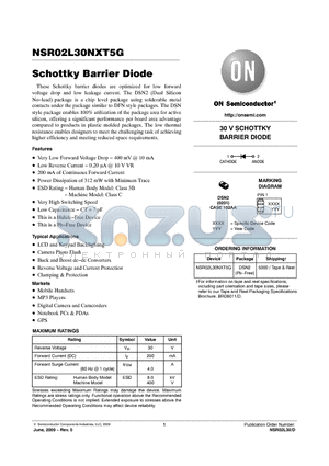 NSR02L30NXT5G datasheet - Schottky Barrier Diode