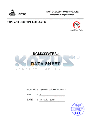 LDGM3333-TBS-1 datasheet - TAPE AND BOX TYPE LED LAMPS