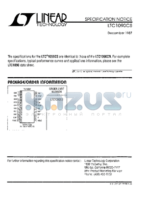 LTC1090MJ datasheet - Single Chip 10-Bit Data Acquisition System