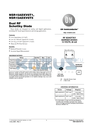 NSR0320XV6T5G datasheet - Schottky Barrier Diode