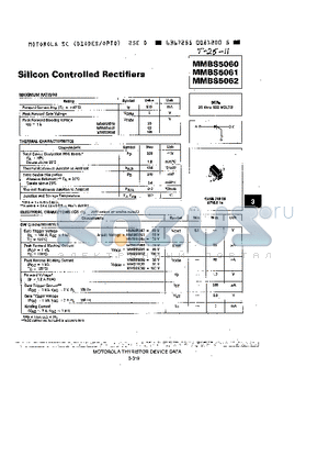 MMBS5060 datasheet - SILICON CONTROLLED RECTIFIERS