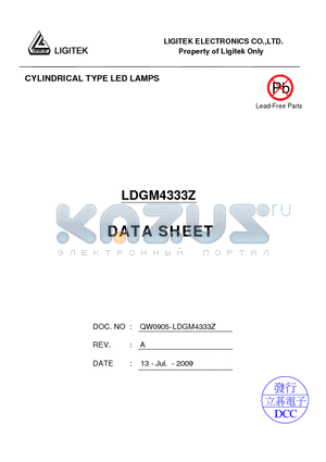 LDGM4333Z datasheet - CYLINDRICAL TYPE LED LAMPS
