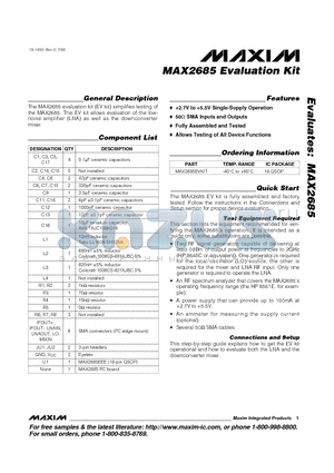 MAX2685EVKIT datasheet - Evaluation Kit