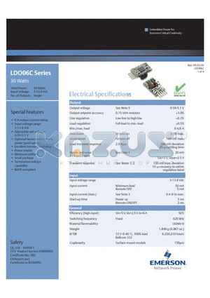 LDO06C datasheet - 6 A output current rating