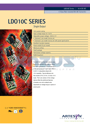 LDO10C-005W05-SJ datasheet - Single Output 10 A DC-DC C Class Non-Isolated DC-DC Converter