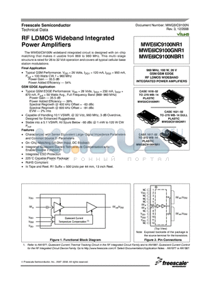 MWE6IC9100NR1_08 datasheet - RF LDMOS Wideband Integrated Power Amplifiers
