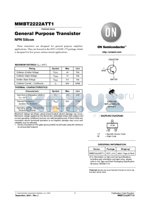 MMBT2222ATTD datasheet - General Purpose Transistor