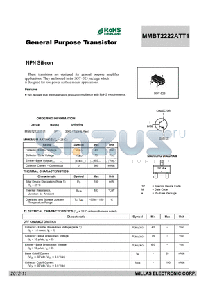 MMBT2222ATT1 datasheet - General Purpose Transistor