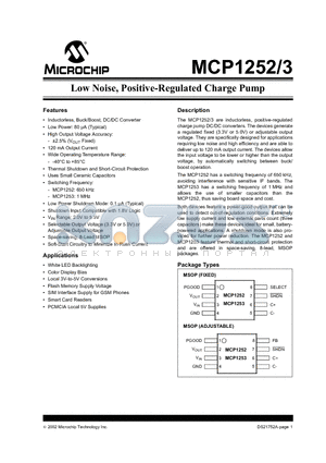 MCP1253T-33X50I/MS datasheet - Low Noise, Positive-Regulated Charge Pump