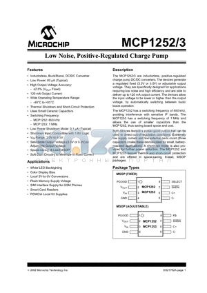 MCP1253T-ADJI/MS datasheet - Low Noise, Positive-Regulated Charge Pump