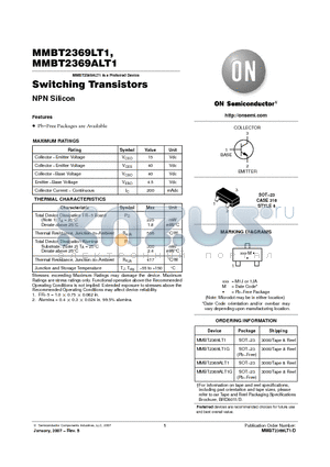 MMBT2369ALT1G datasheet - Switching Transistors NPN Silicon
