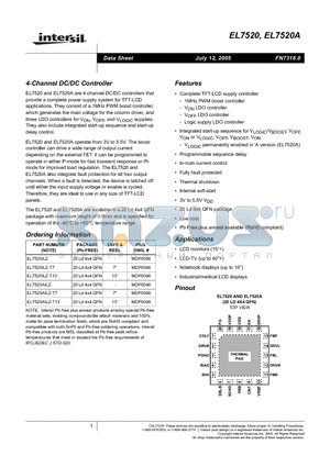 EL7520AEL7520ILZ datasheet - 4-Channel DC/DC Controller