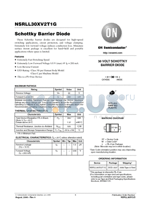 NSRLL30XV2T1G datasheet - Schottky Barrier Diode