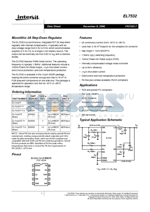 EL7532IYZ-T13 datasheet - Monolithic 2A Step-Down Regulator