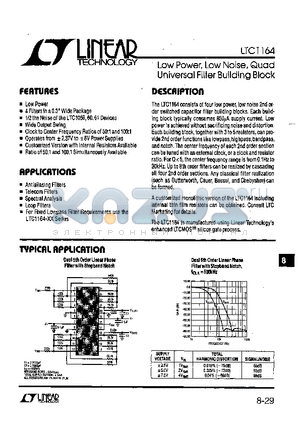 LTC1164ACN datasheet - Low Power, Low Noise, Quad Universal Filter Building Block