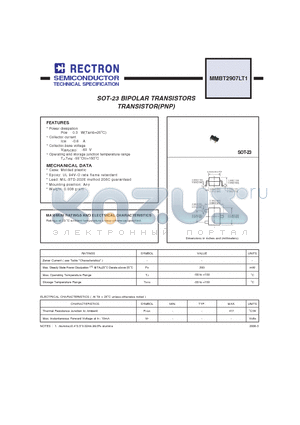 MMBT2907LT1 datasheet - SOT-23 BIPOLAR TRANSISTORS TRANSISTOR(PNP)