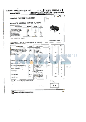 MMBT3903 datasheet - NPN (GENERAL PURPOSE TRANSISTOR)